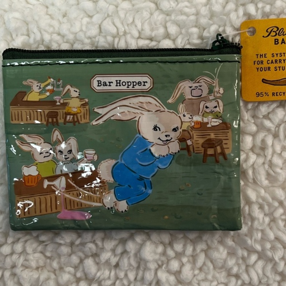 Blue Q "Bar Hopper" Coin Purse Storage Bag